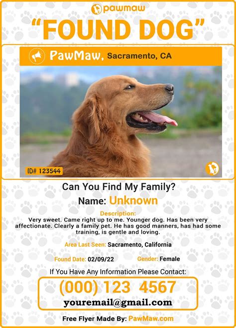 Report lost and found dogs .